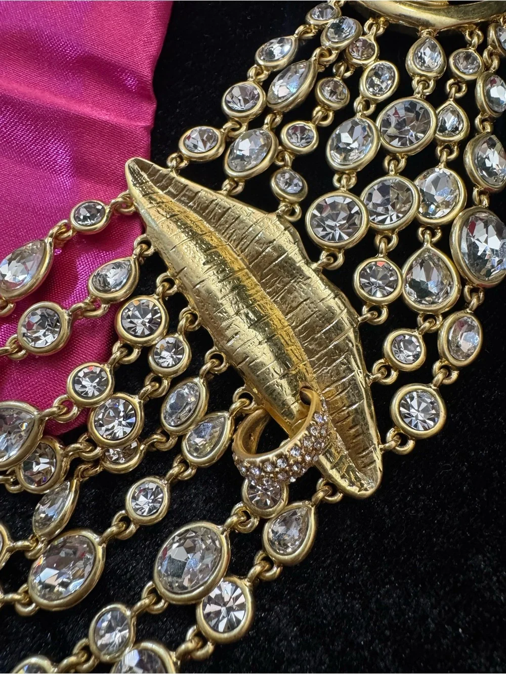 Schiaparelli inspired Surrealist Face anatomy - Crystal Multi-Strand Necklace